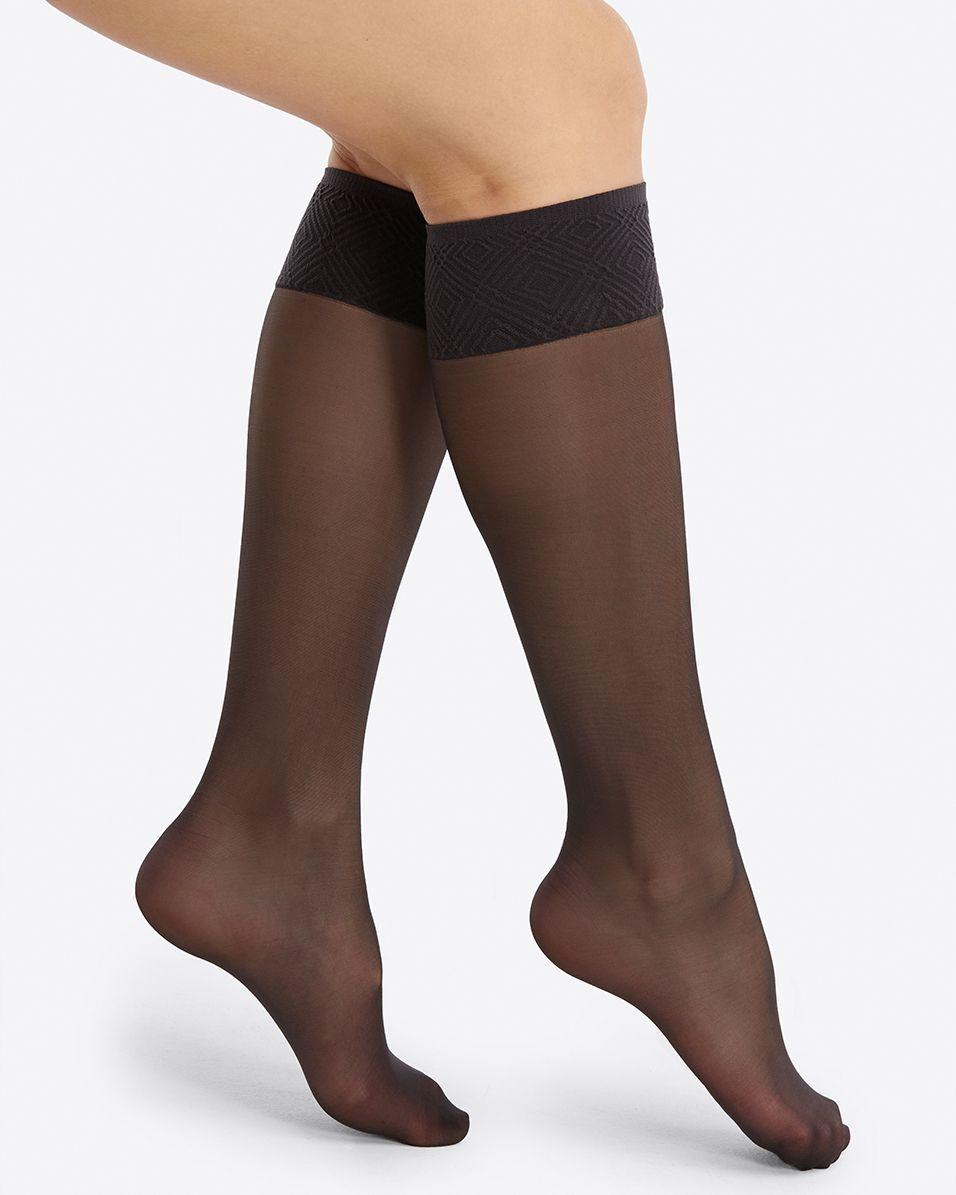 Spanx Sheer Hi-knee Socks - Two Pack! in Black - Lyst