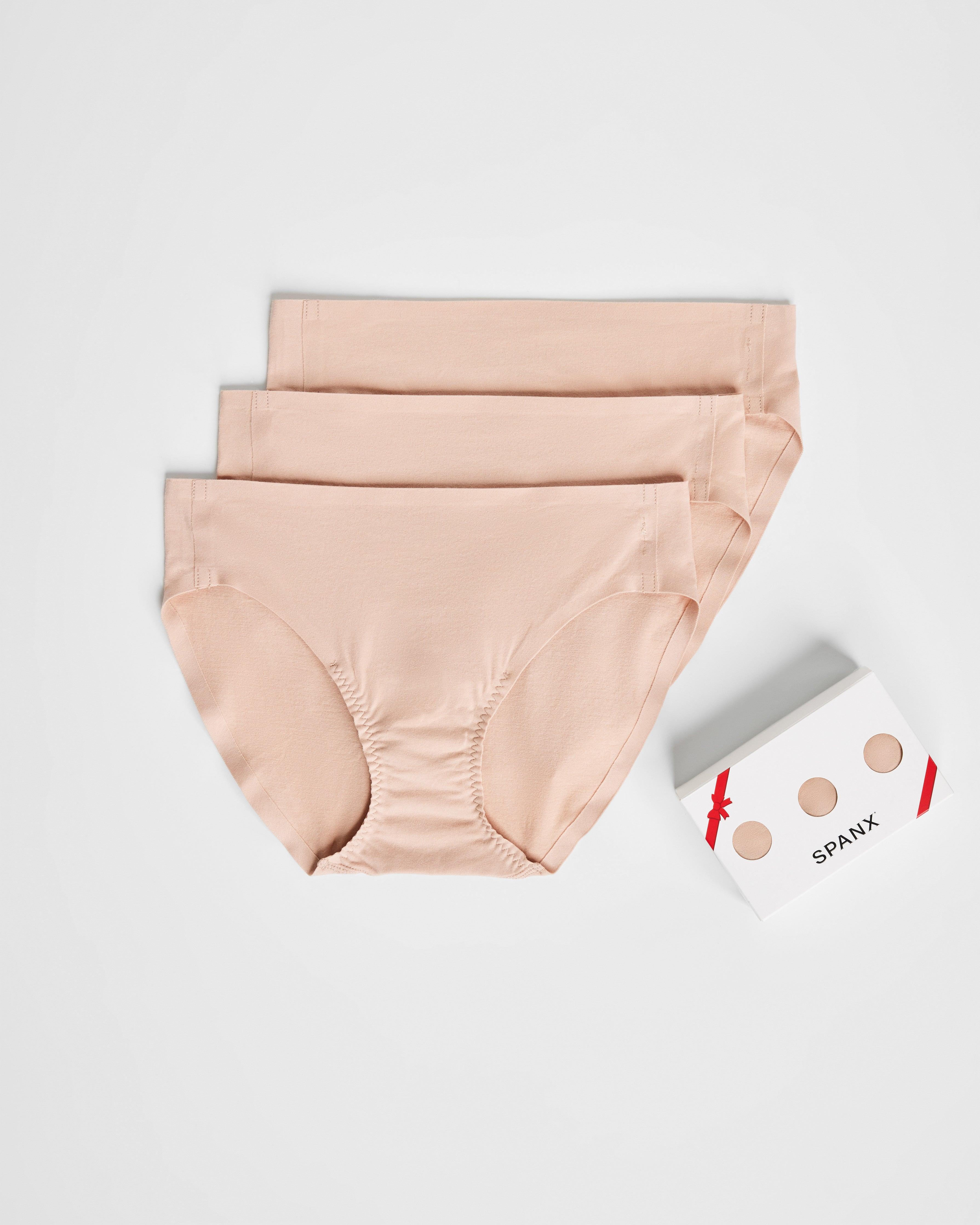 Spanx Fit-to-you Superlight Smoothing Pima Cotton Bikini 3-pack Box in  Natural