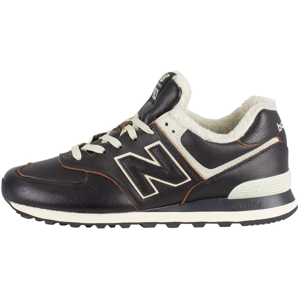 new balance men's 574 leather trainers