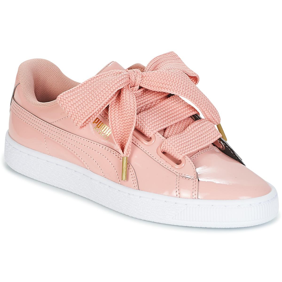 puma womens basket heart patent trainer