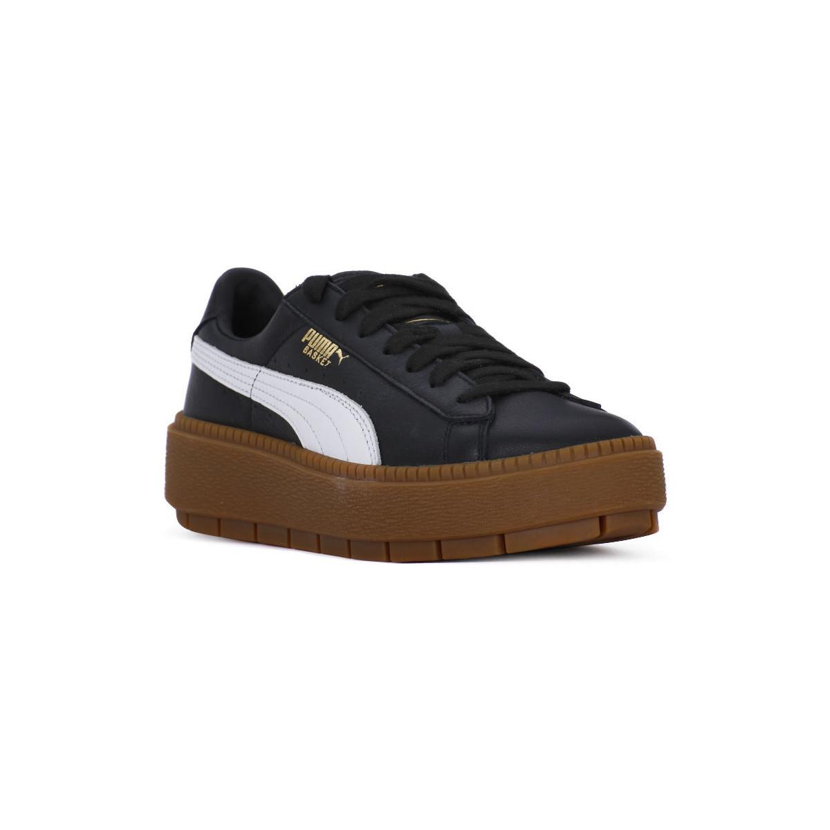 Scarpe Puma Kaia Platform Sd 38270701 Nero Bianco da Donna Pelle Scamosciata