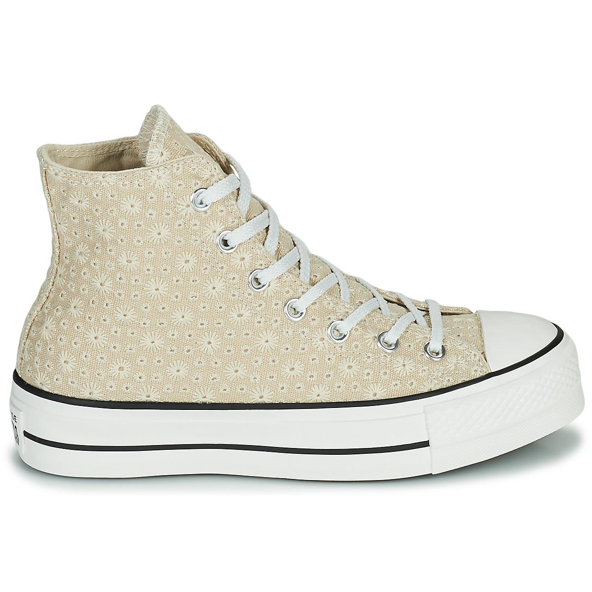 Converse Hoge Sneakers Chuck Taylor All Star Lift Canvas Broderie Hi in het  Naturel | Lyst NL