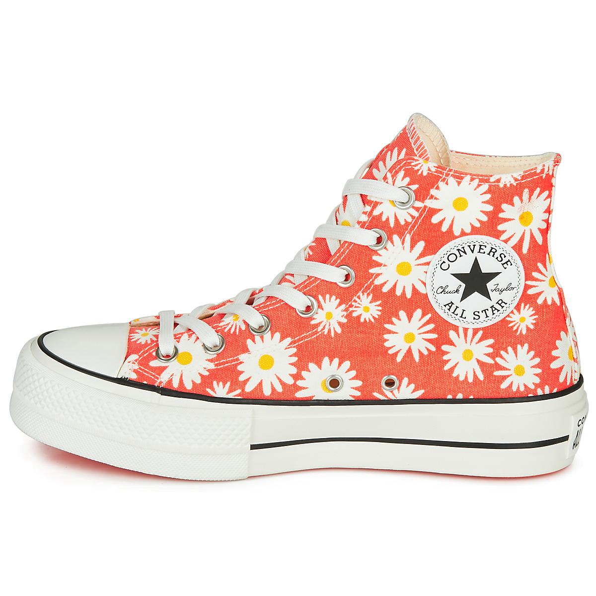 converse plateforme corail