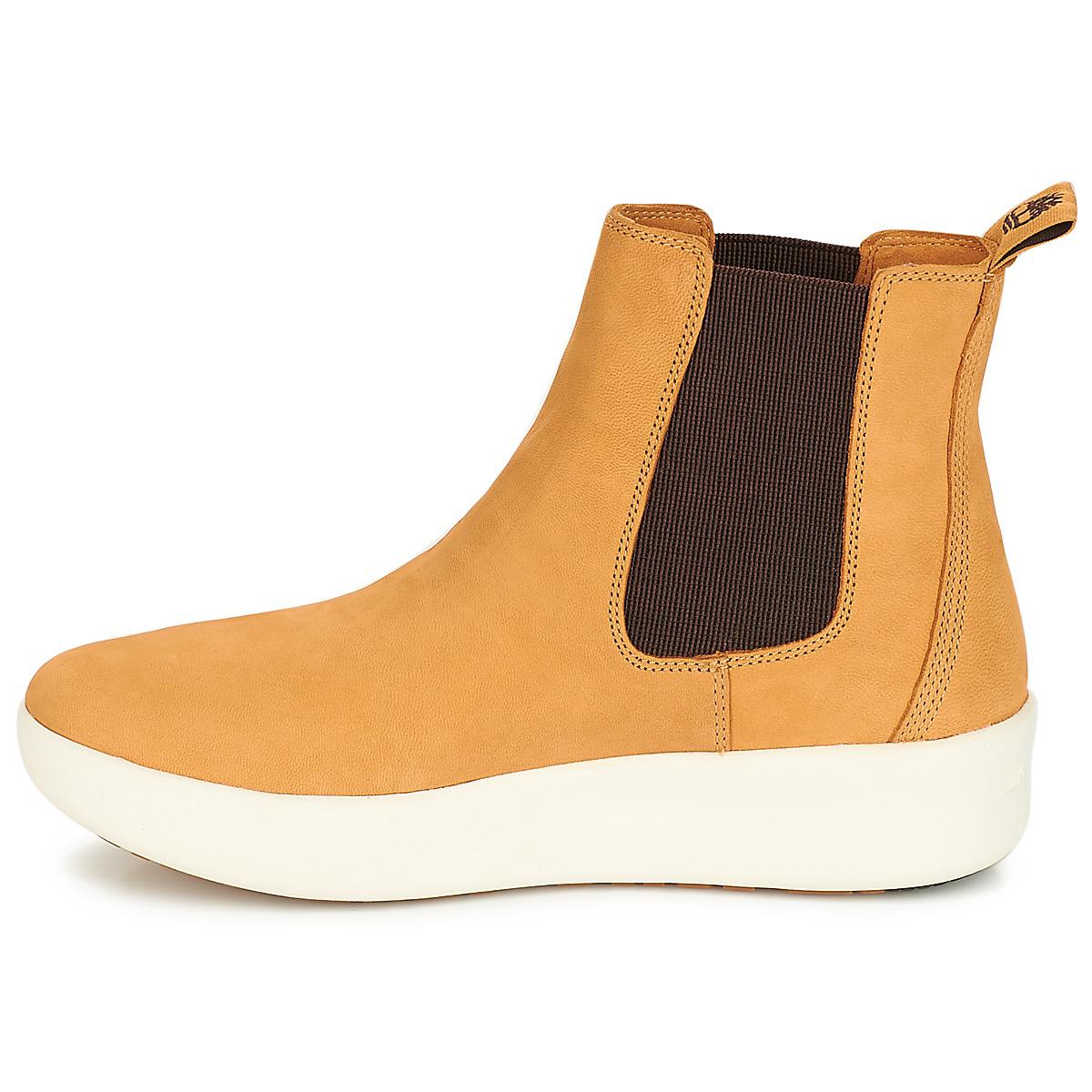 Timberland Leather Berlin Park Chelsea Women's Mid Boots In Yellow | Lyst UK