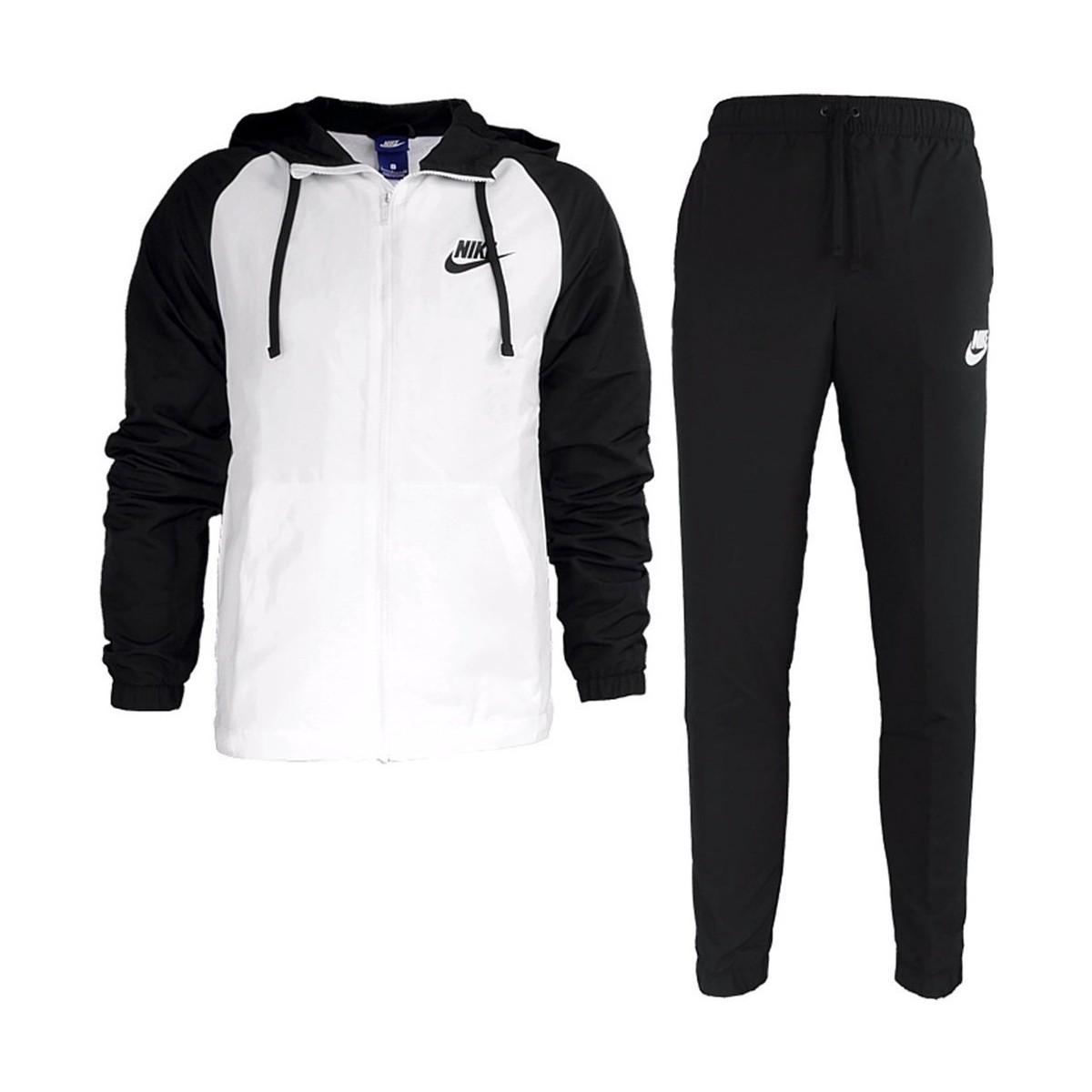 Nike Men Sportswear Woven Hooded Tracksuit Men's Tracksuits In White
