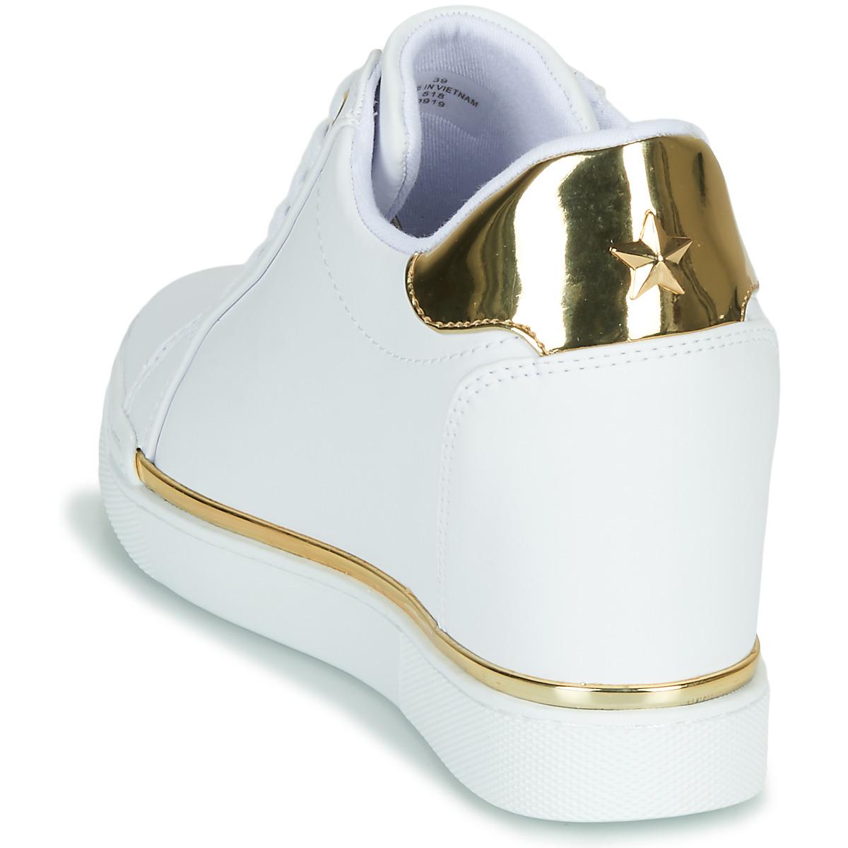 guess white and gold shoes