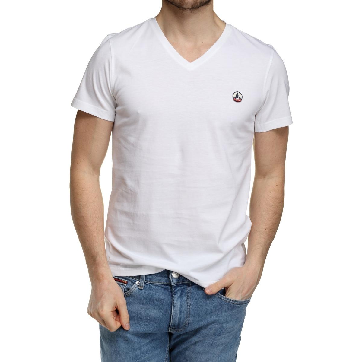 T-shirt Tee Shirt col V J.O.T.T pour homme en coloris Blanc | Lyst