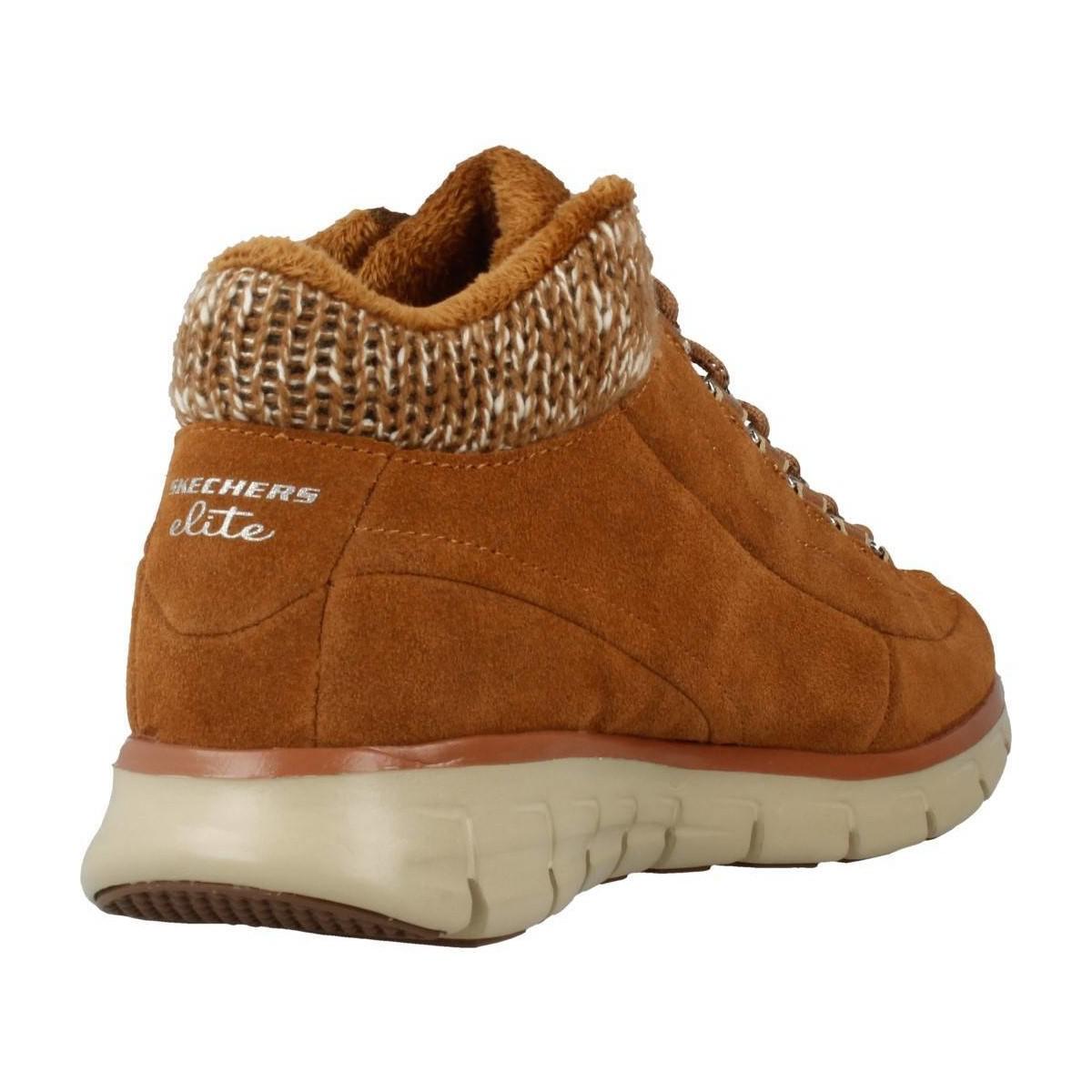 Skechers Synergy Arctic Winter Women's Low Ankle Boots In Brown Lyst