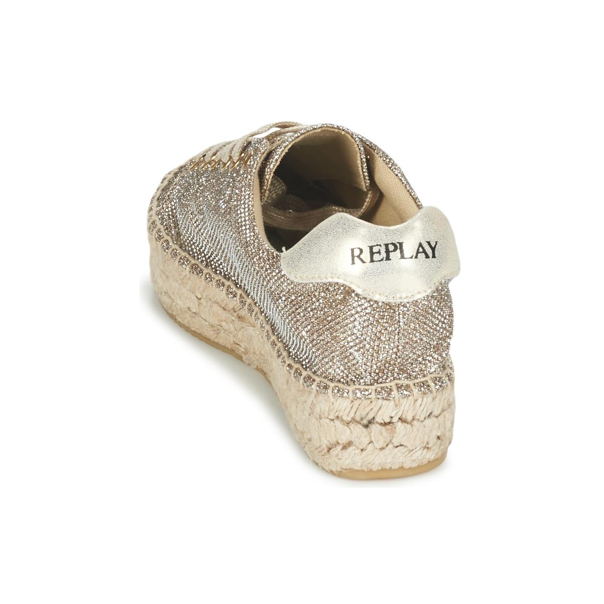 replay espadrilles gold