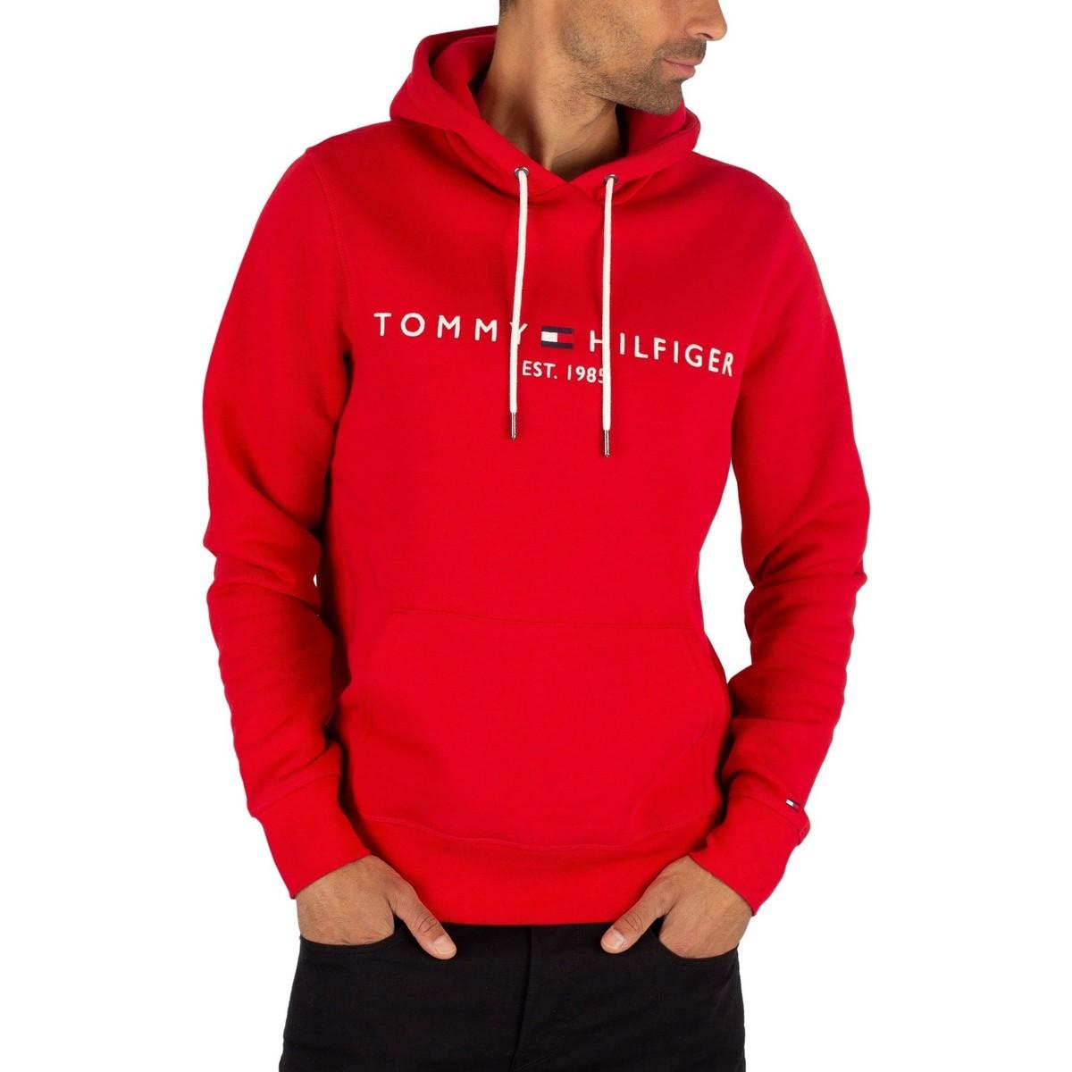 red tommy hilfiger hoodie men