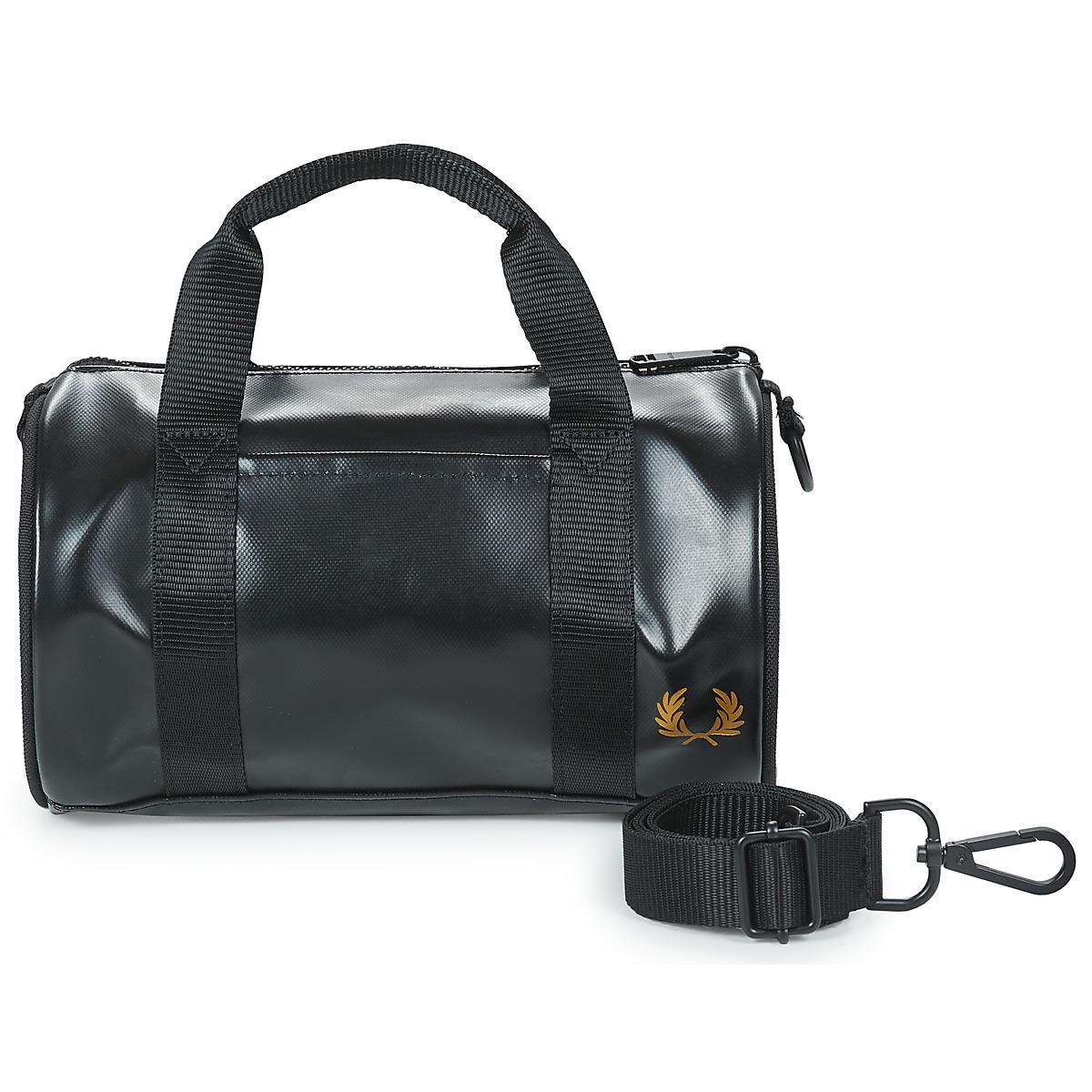 Duffel Bag Borsone Fred Perry Bolso Barrel Negro Estilo Mochila De