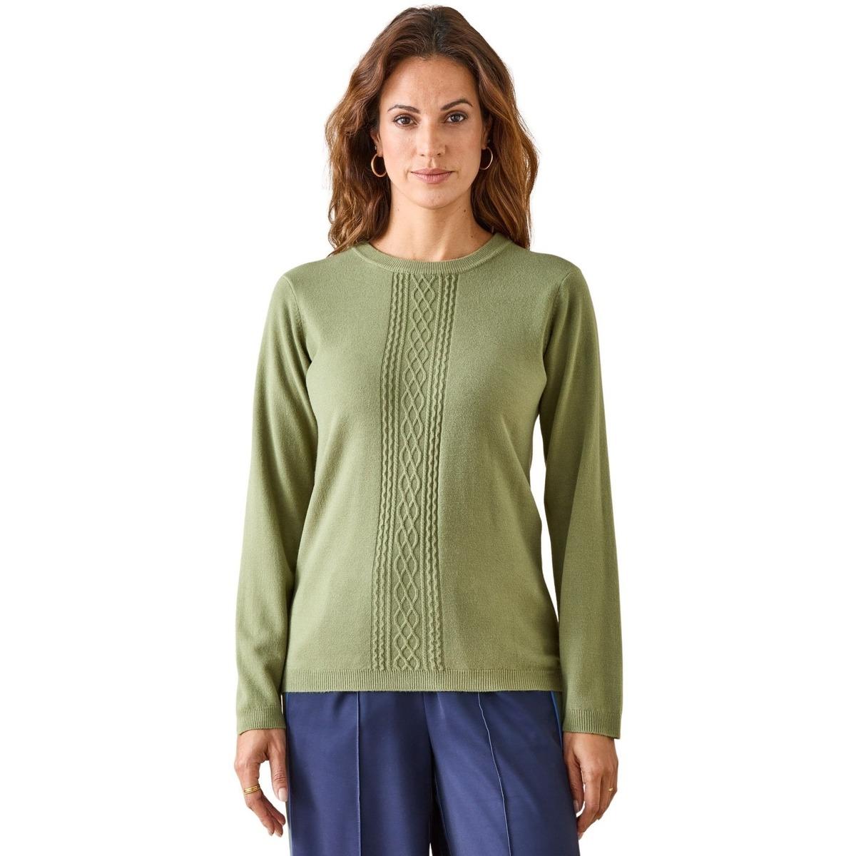 Pull vert olive marque Daxon neuf en coton et acrylique mesure