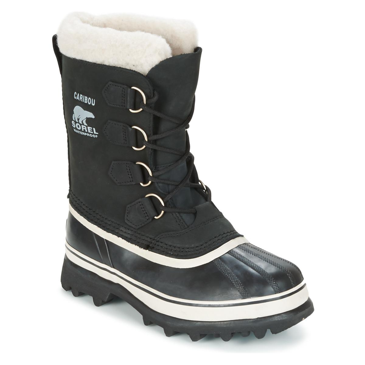 Sorel Leather Caribou Women's Snow Boots In Black Lyst