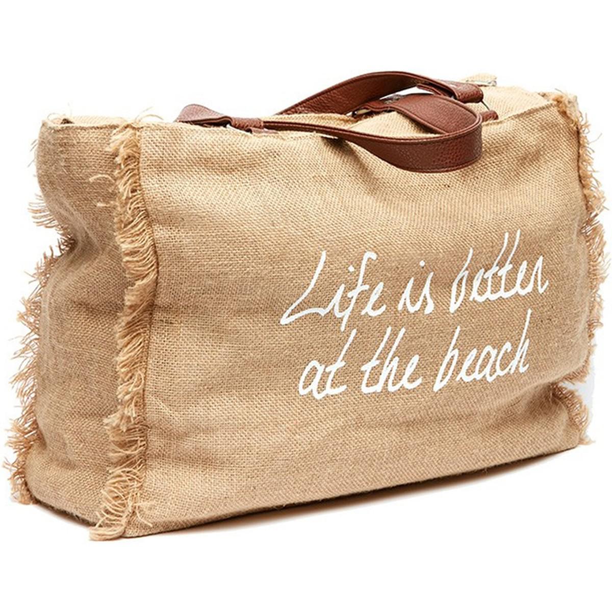 sac plage jute