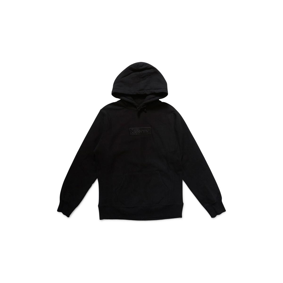supreme black logo hoodie