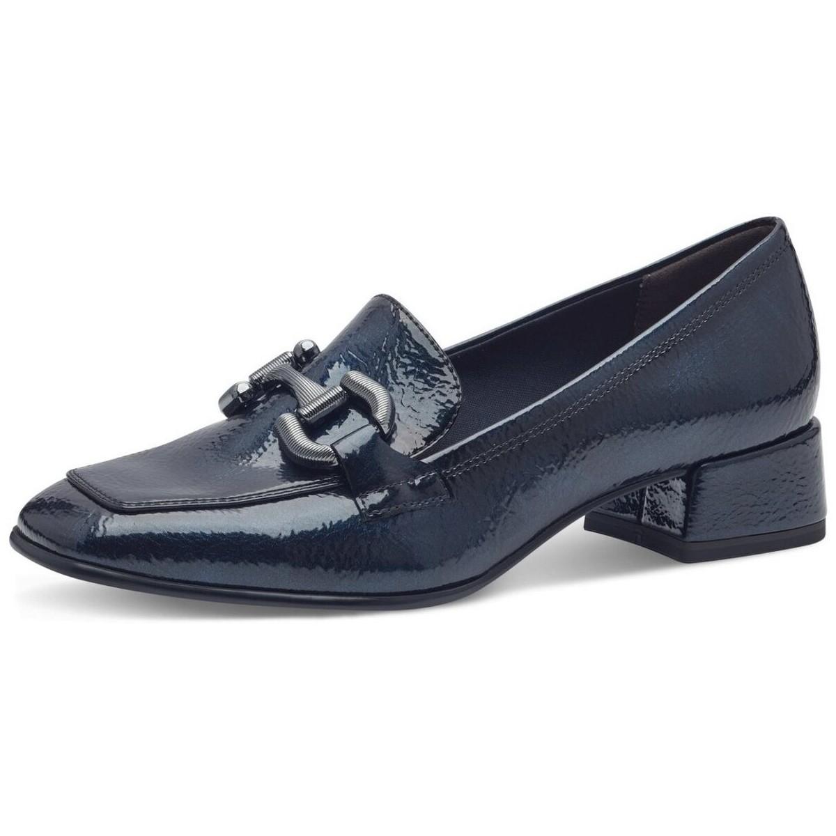 Chaussures Tamaris Bleues En Croûte De Cuir - Pointure 38, Talon Haut, Occasion Très Bon état