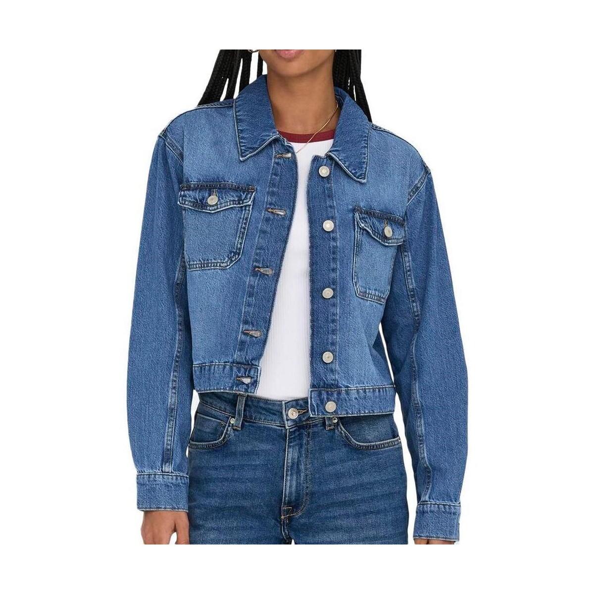Veste En Jean Only Blue Denim Femme - Taille 40 Noire, Coupe Ample, Style Décontracté