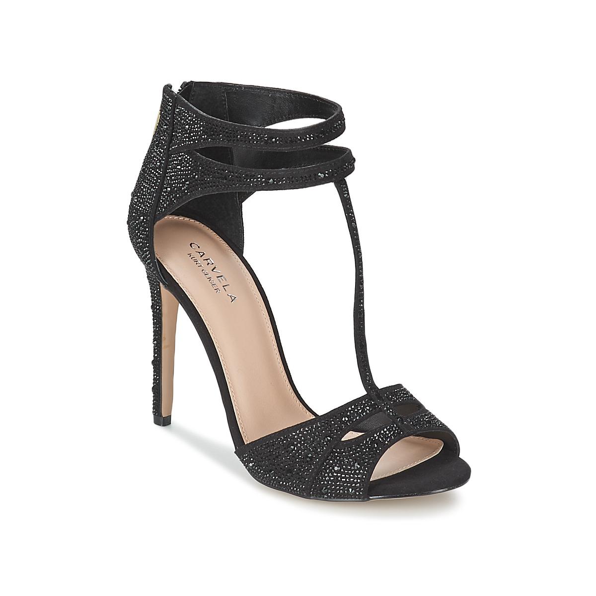 carvela black flat sandals
