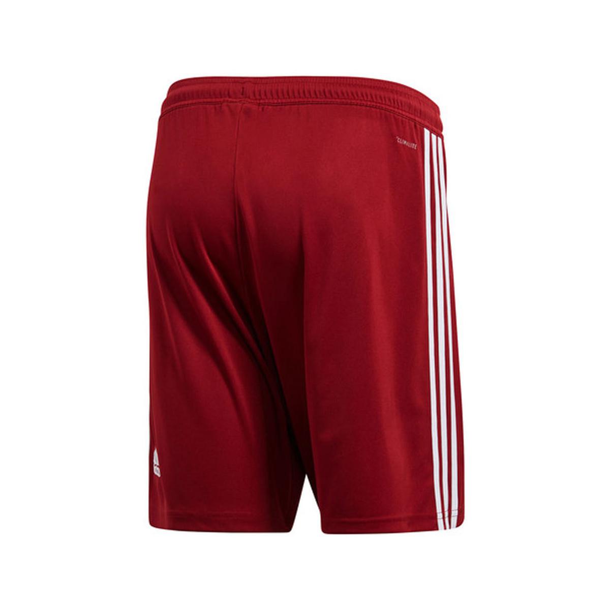 red adidas football shorts