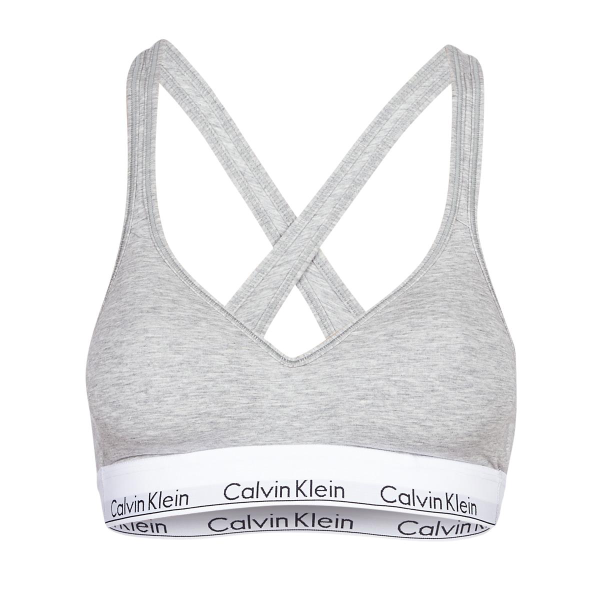 Calvin Klein Modern Cotton Bralette Lift Women's Sports Bras In Grey in ...