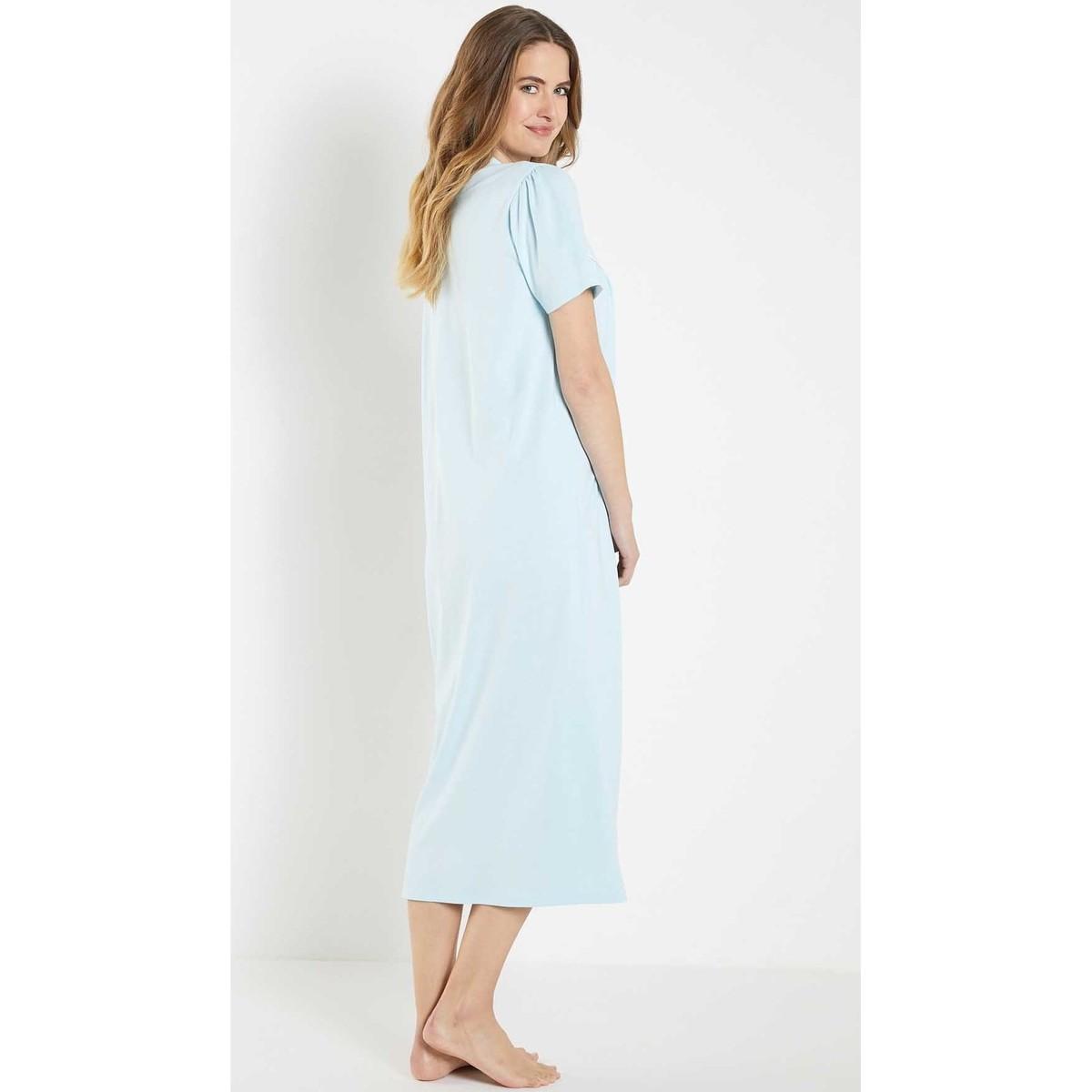 Pyjamas / Chemises de nuit by Daxon - Chemise de nuit longue à manches  courtes Lingerelle en coloris Bleu | Lyst