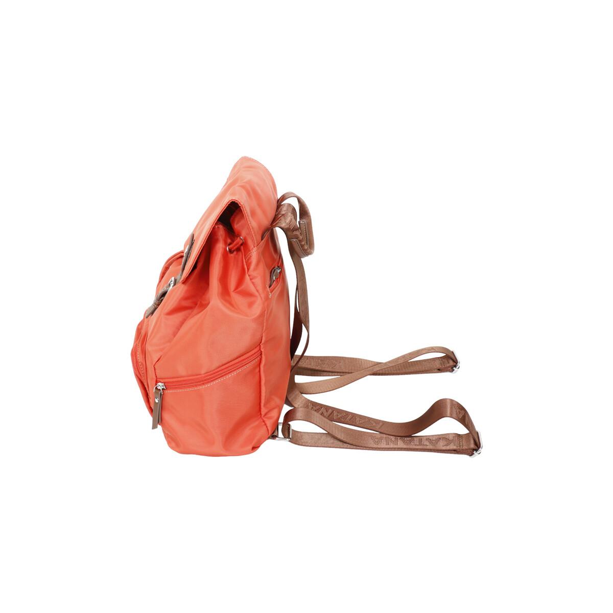 Katana Sac À Dos Nylon Garni Croûte De Cuir De Vachette K 29307 Bleu - Sacs Sacs à dos Femme 39,00