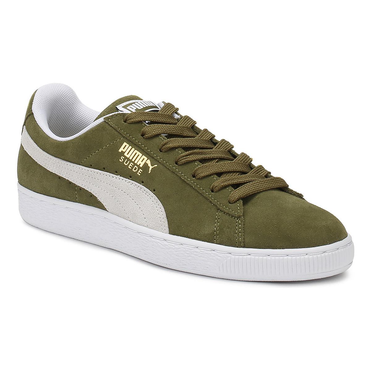 puma shoes suede green