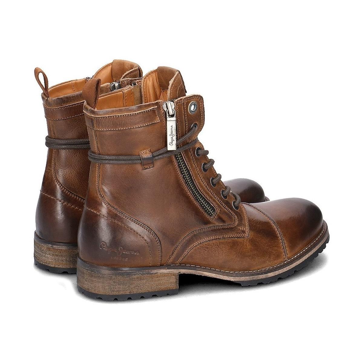 Pepe Jeans Denim Melting Zipper New Men's Mid Boots In Brown for Men | Lyst  UK