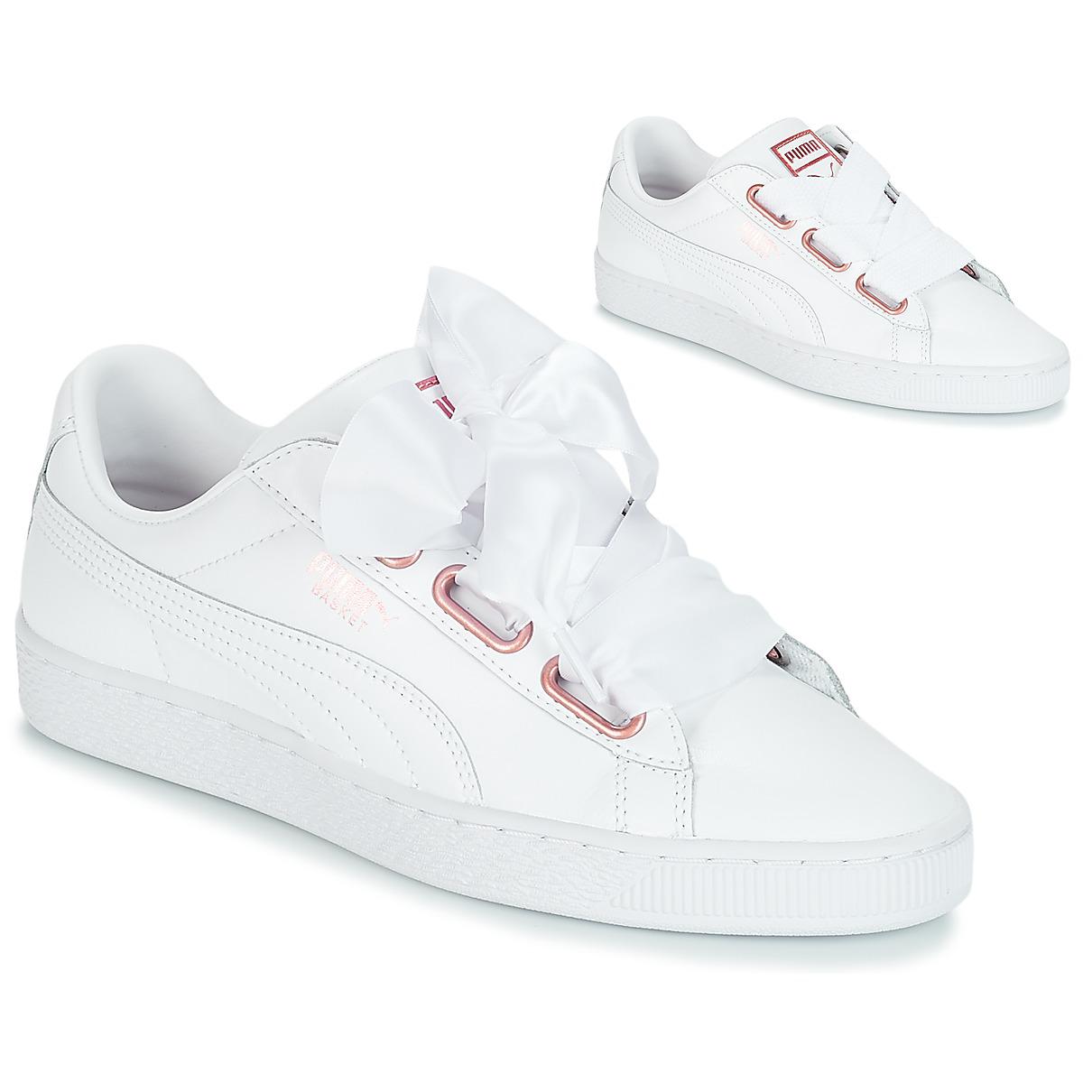 puma suede heart white