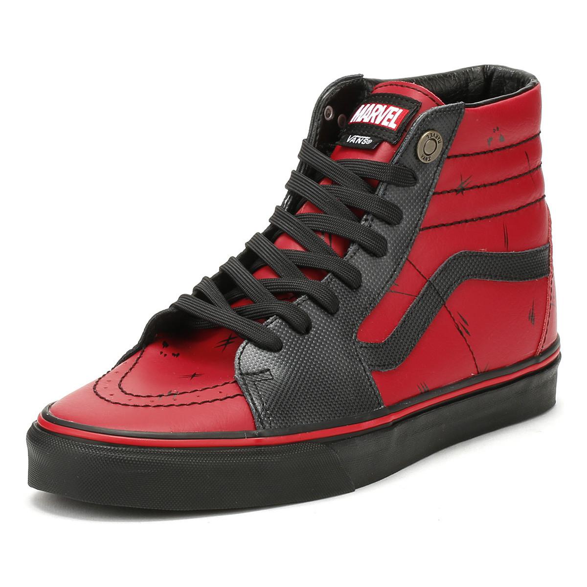 red and black hightops