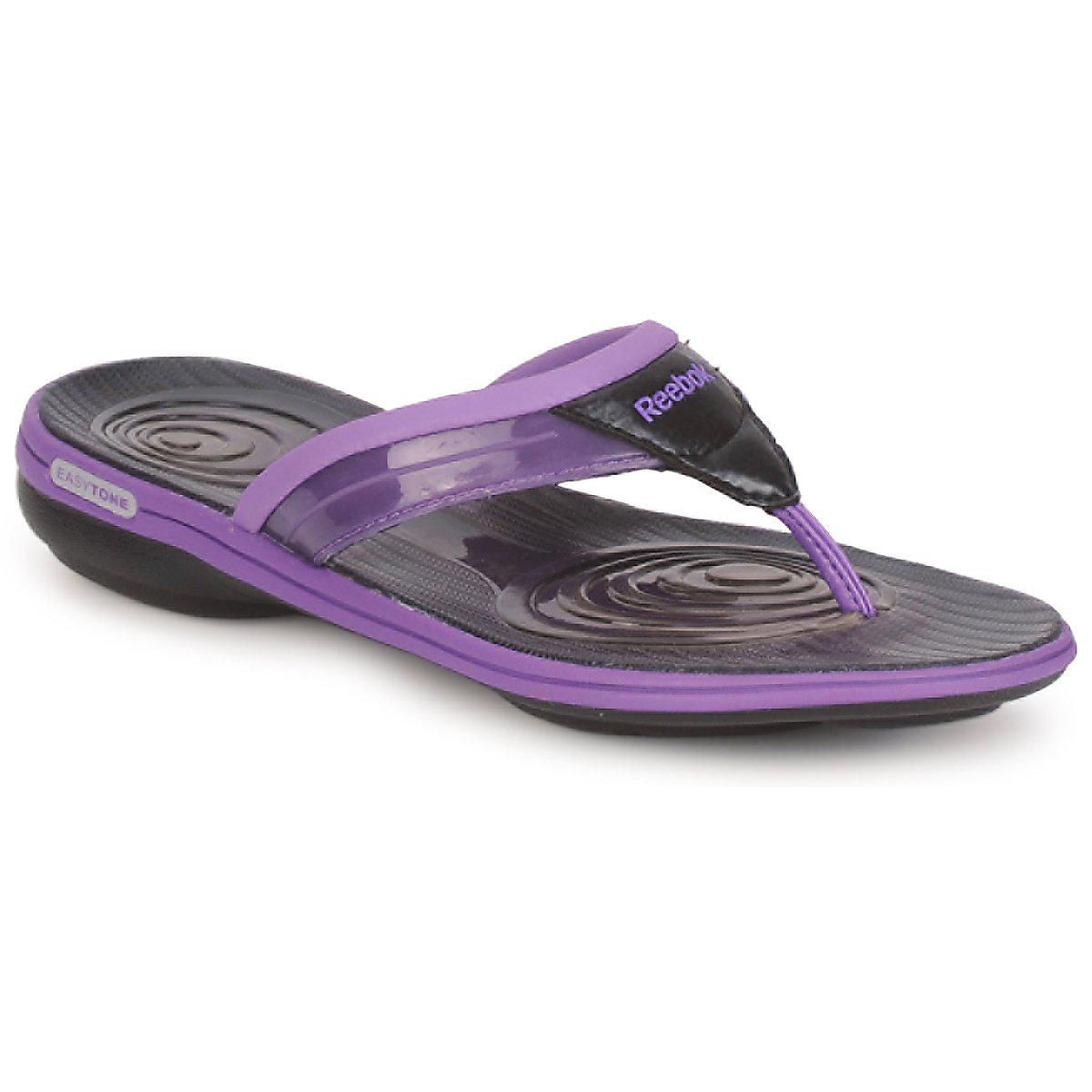 Reebok Leather Easytone Plus Flip Flip Flops / Sandals (shoes) In Purple - Lyst