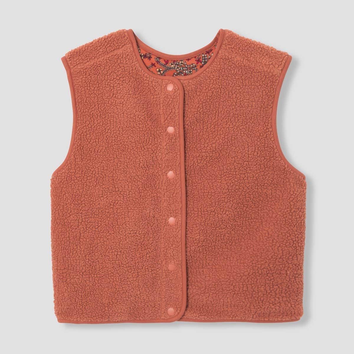 Promod Veste Sans Manche Brune Gilet PALOMA En Moumoute Réversible