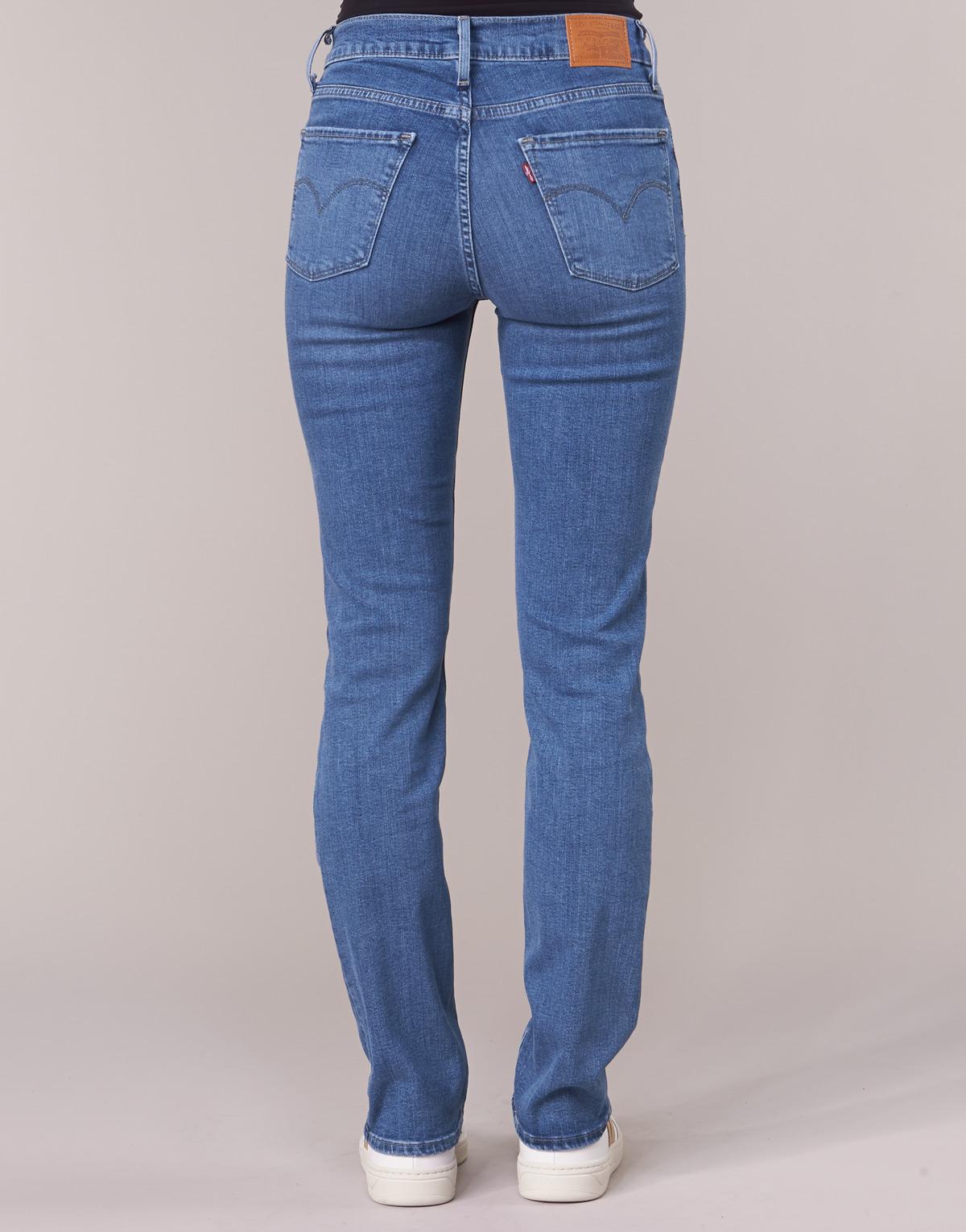 levi's 724 high rise straight jeans stellar blue