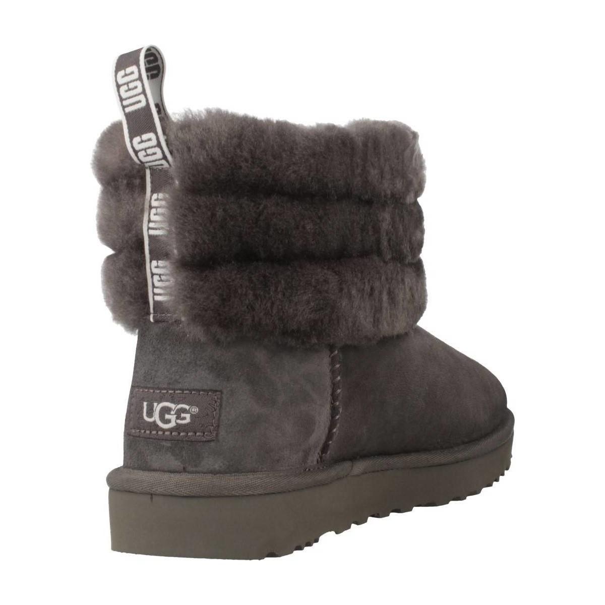 grey furry uggs