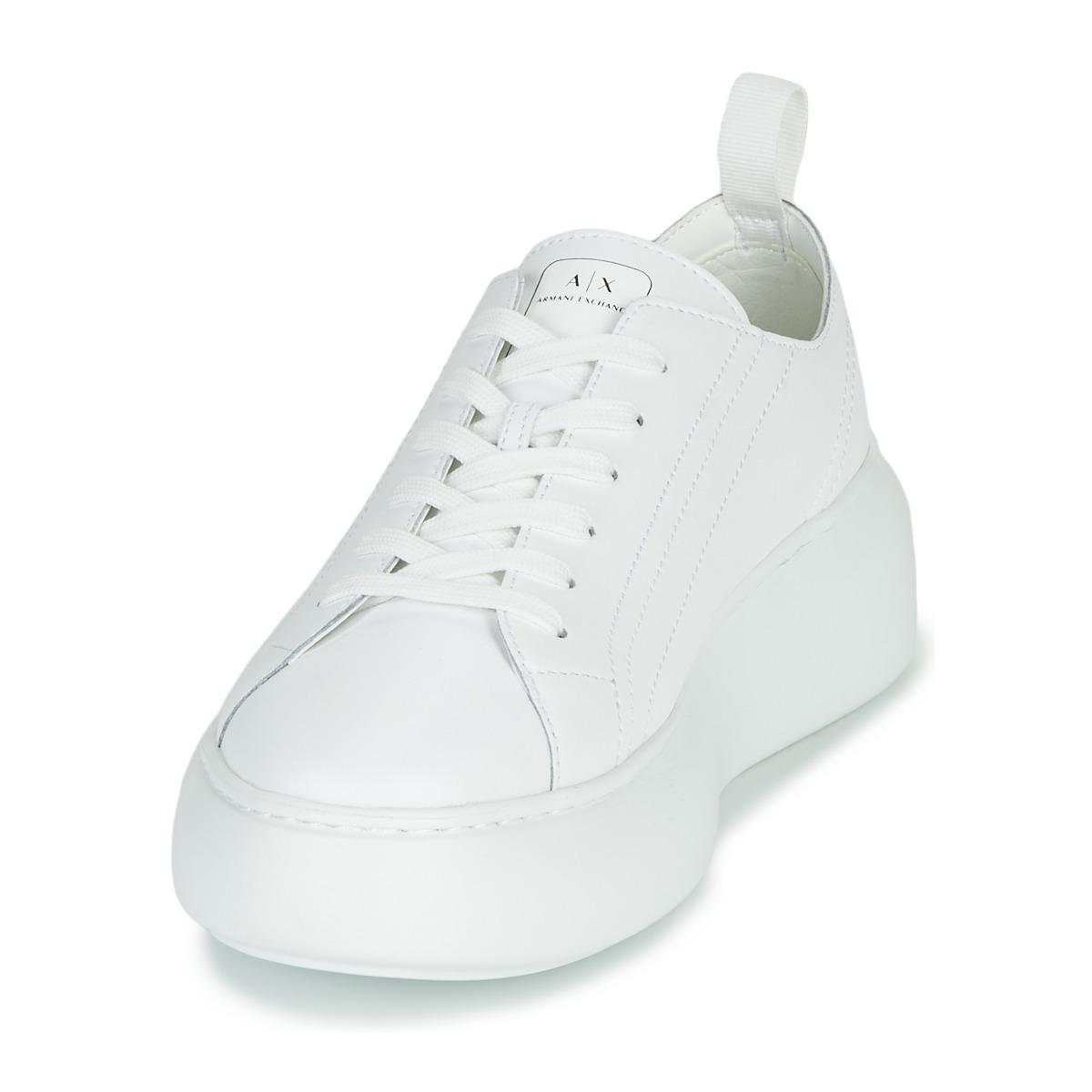 ladies white armani trainers