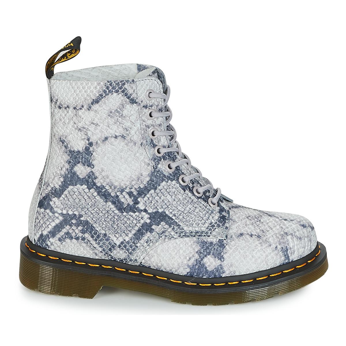 Dr. Martens Synthetic Pascal Snake Women's Mid Boots In Grey in Grey - Lyst