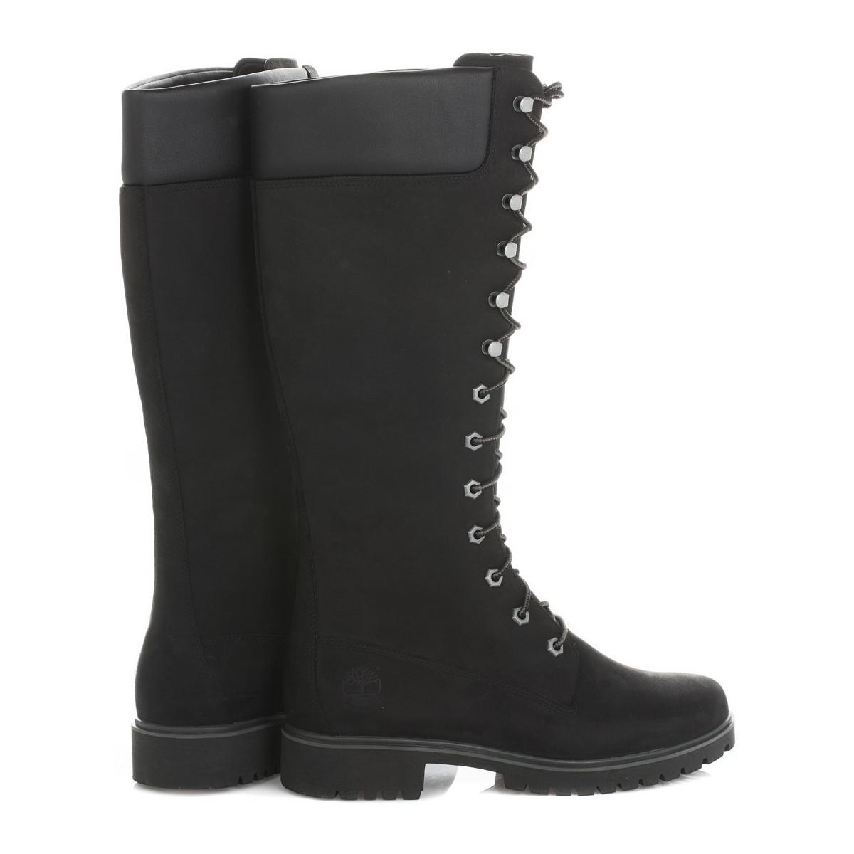 timberland black high boots