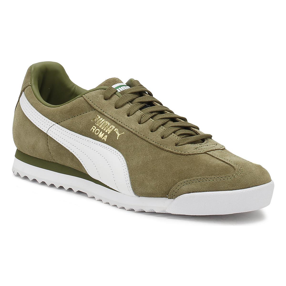 olive green trainers mens