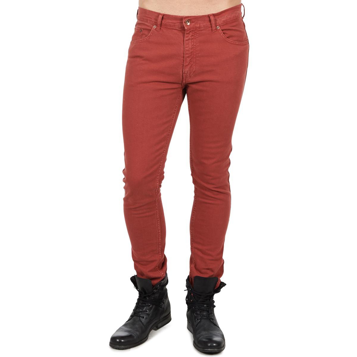 mens red skinny jeans