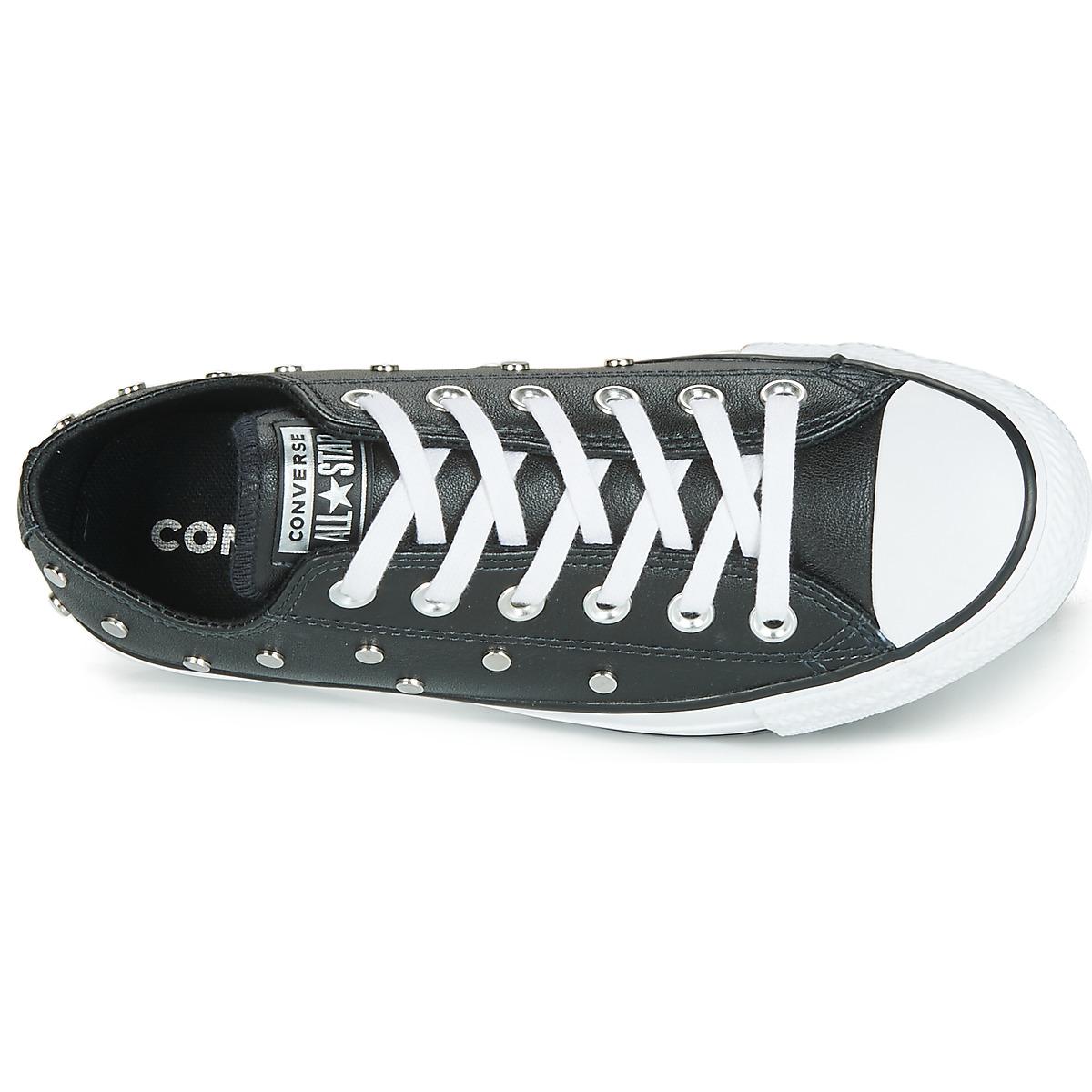 black stud converse