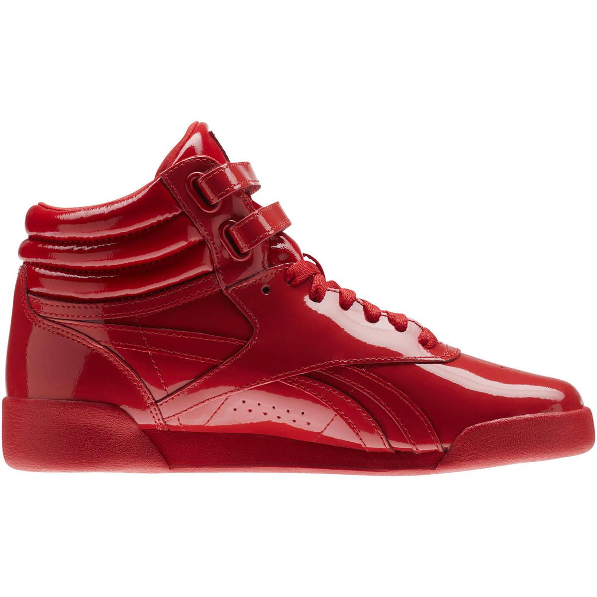 womens red reebok high tops