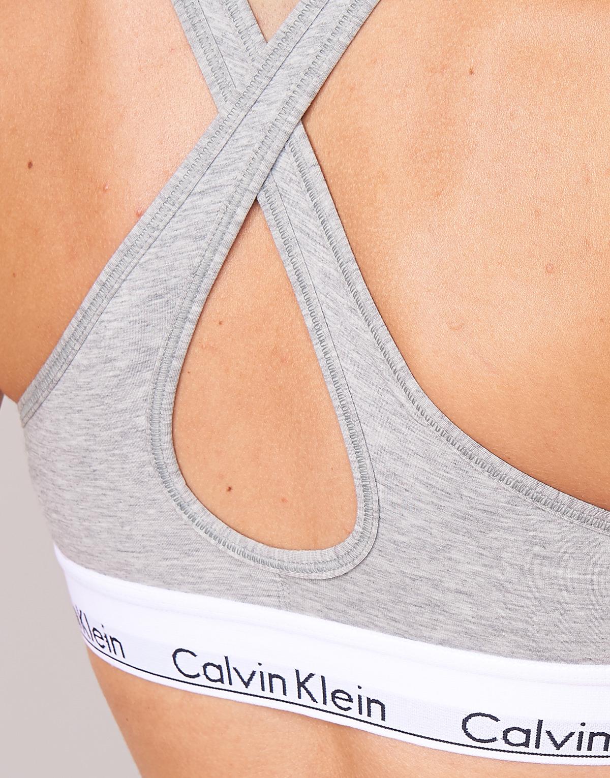 Calvin Klein Modern Cotton Bralette Lift Women's Sports Bras In Grey in