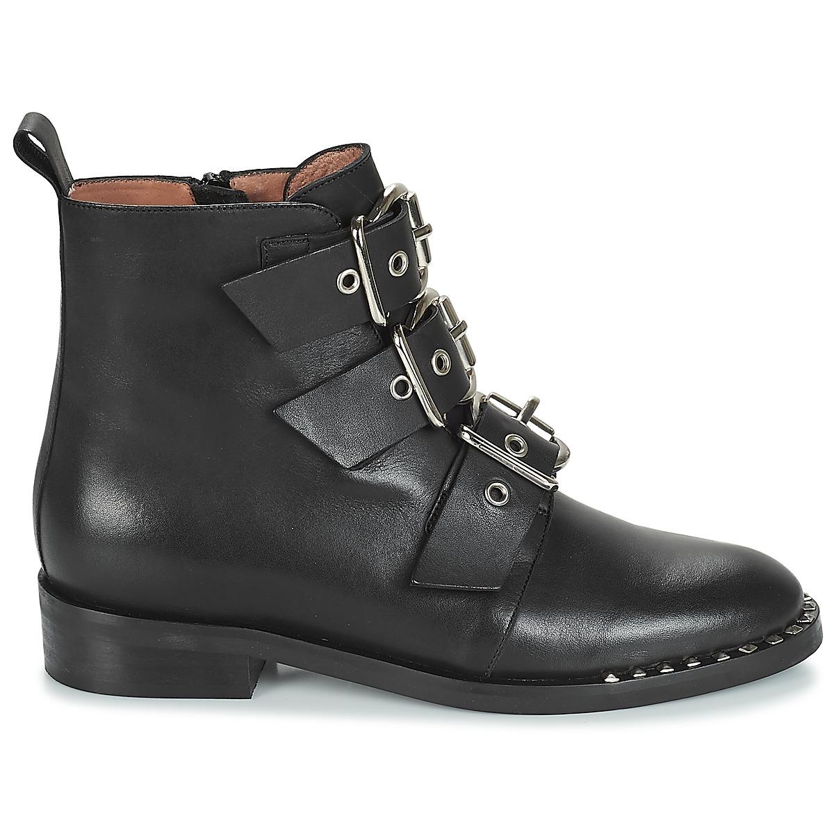 Bottines, Boots Femme | Bottines À Boucle Et Lacetsen Cuir Et Reptile  Cognac | Jonak ~ MARIE-CLAIRE KERR