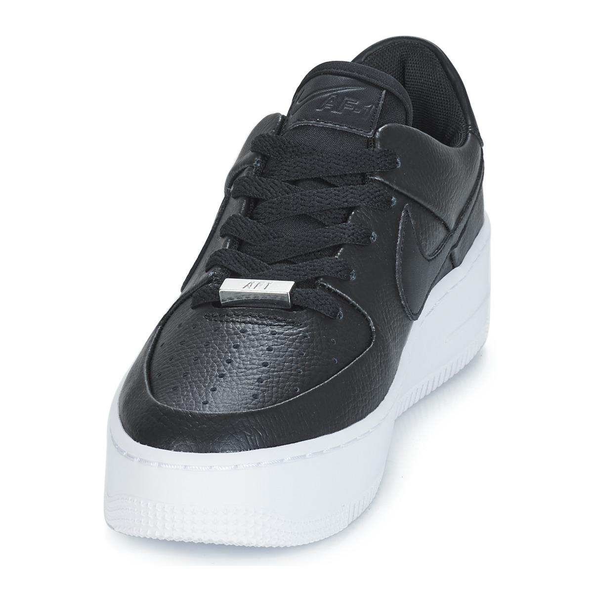 nike black air force 1 sage trainers