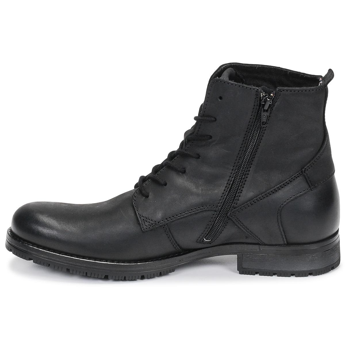 Jack & Jones Jfw Orca Leather Men's Mid Boots In Black for Men - Lyst