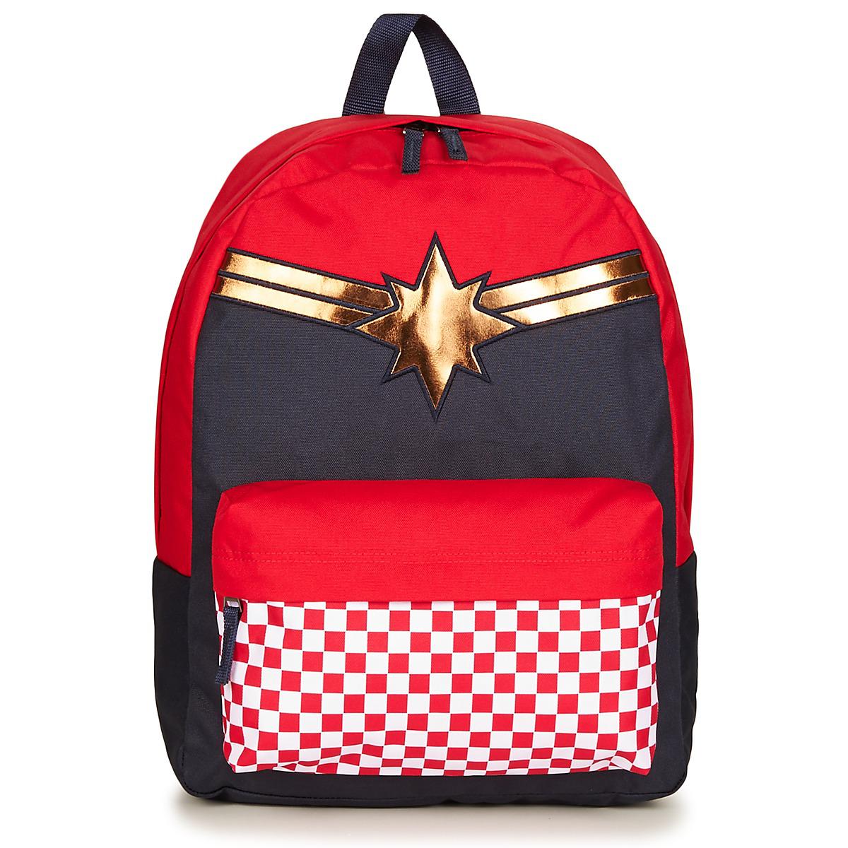 Vans Captain Marvel Realm Backpack Women's Backpack In Red for men Vans Captain Marvel Realm Backpack Women's Backpack In Red for men