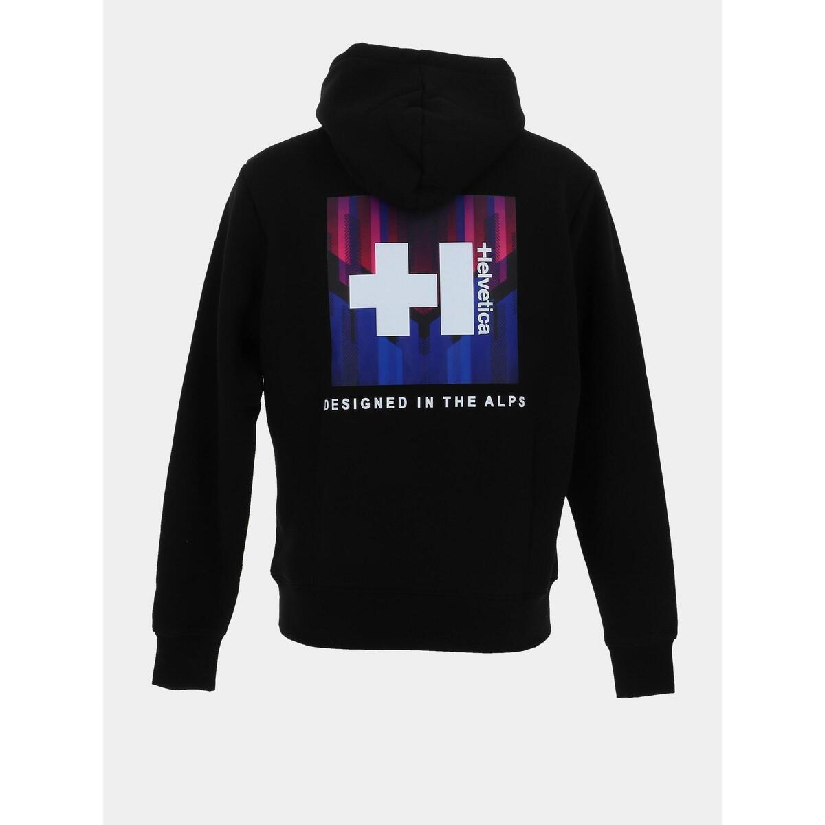 Helvetica - Sweat Zippé Capuche Austin Noir