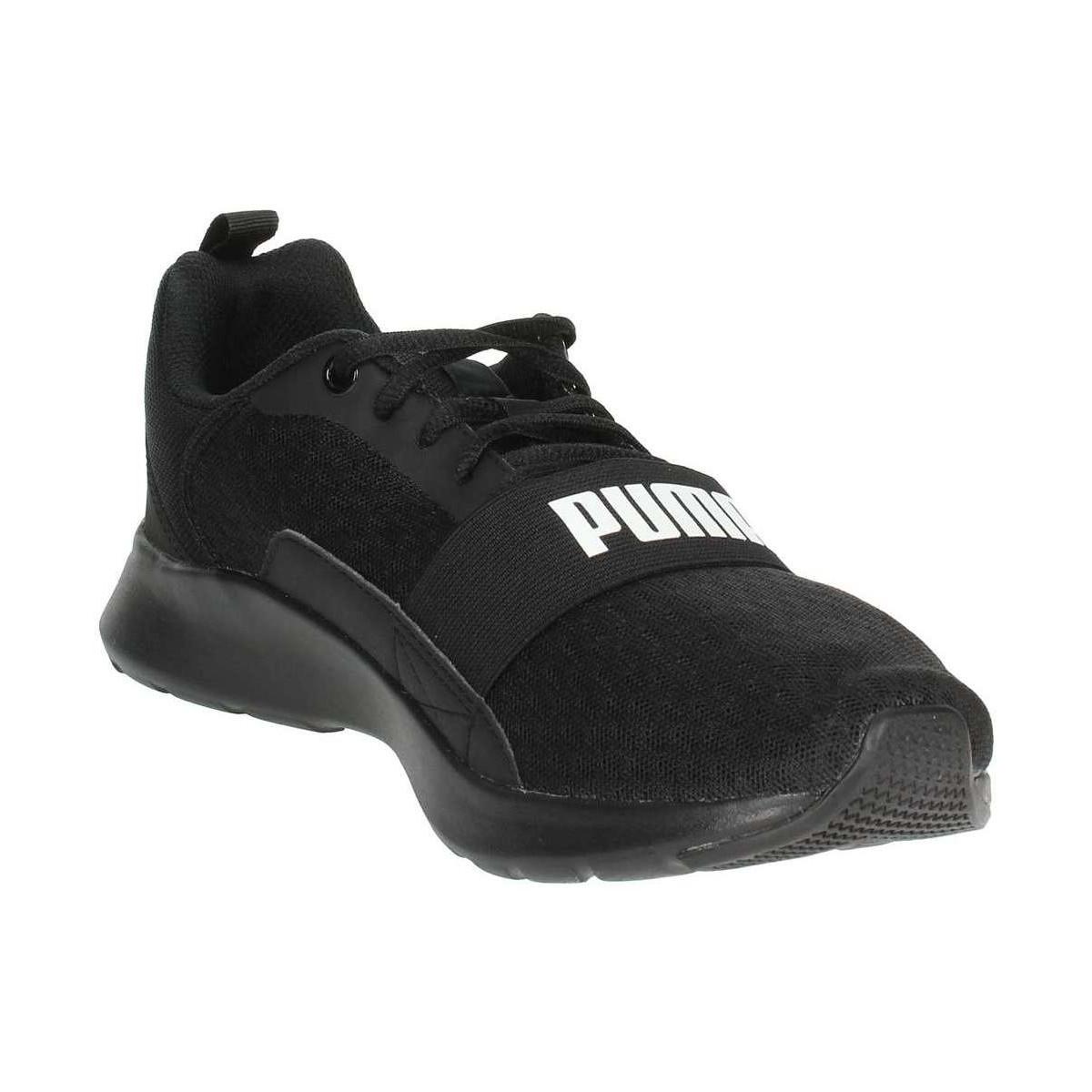 puma trainers black mens