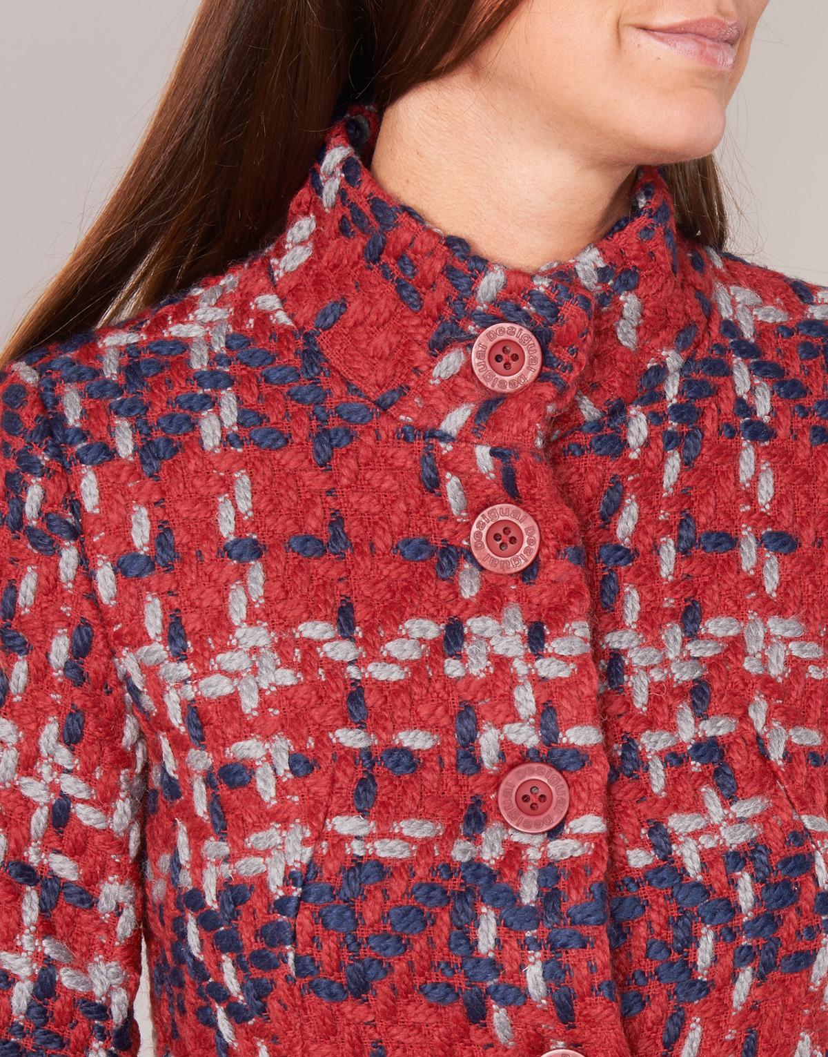 desigual pourto women s coat in red in red save 5 511811023622045