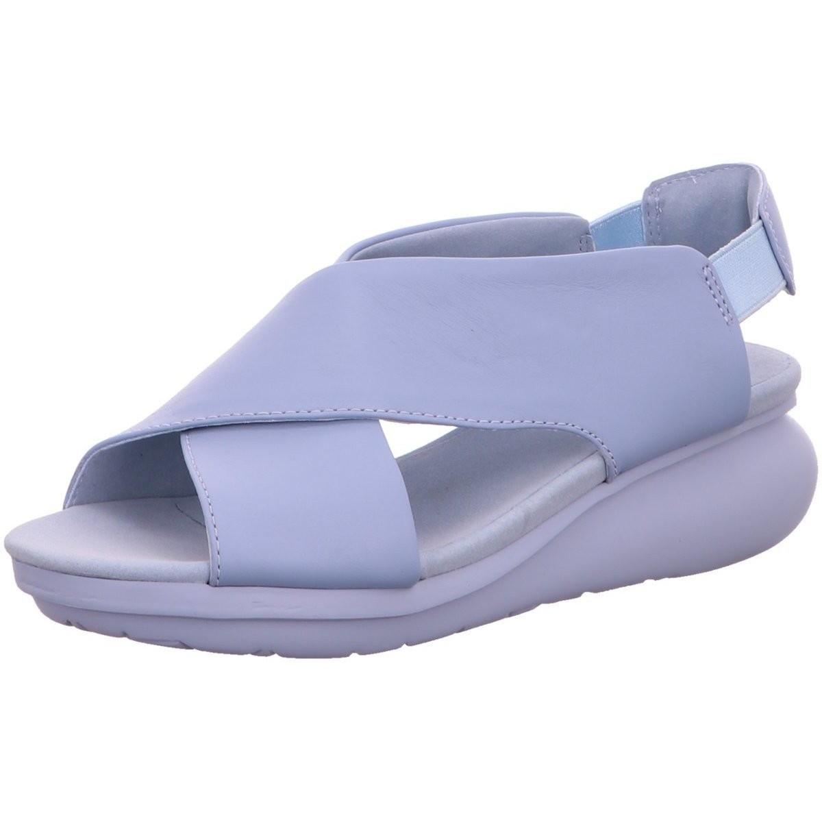 Camper Katoen Geruite Sandalen in het Blauw Dames Schoenen voor voor Platte schoenen voor Platte sandalen 